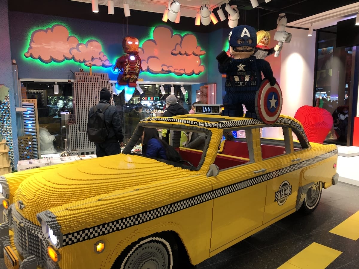 Lego taxi in Rockefeller Center
