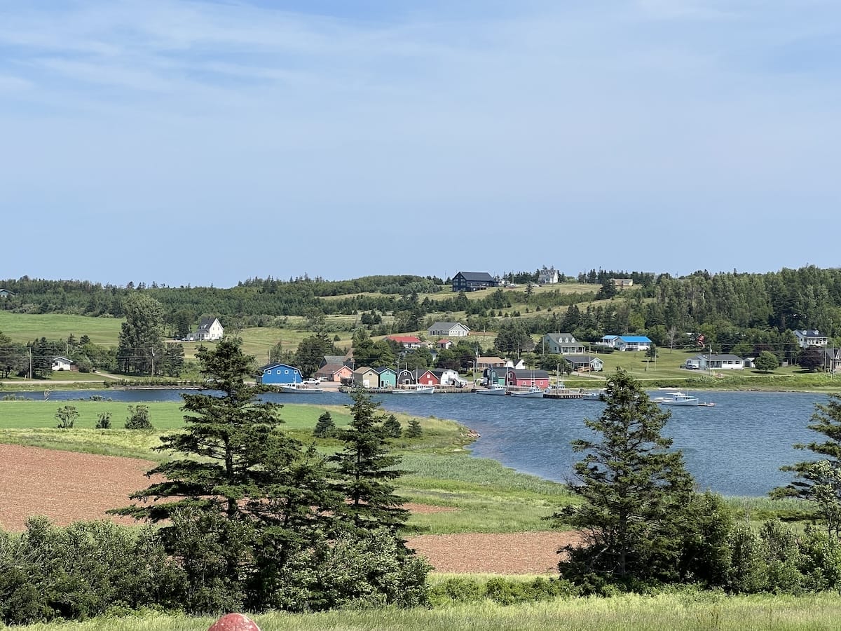 French River town view