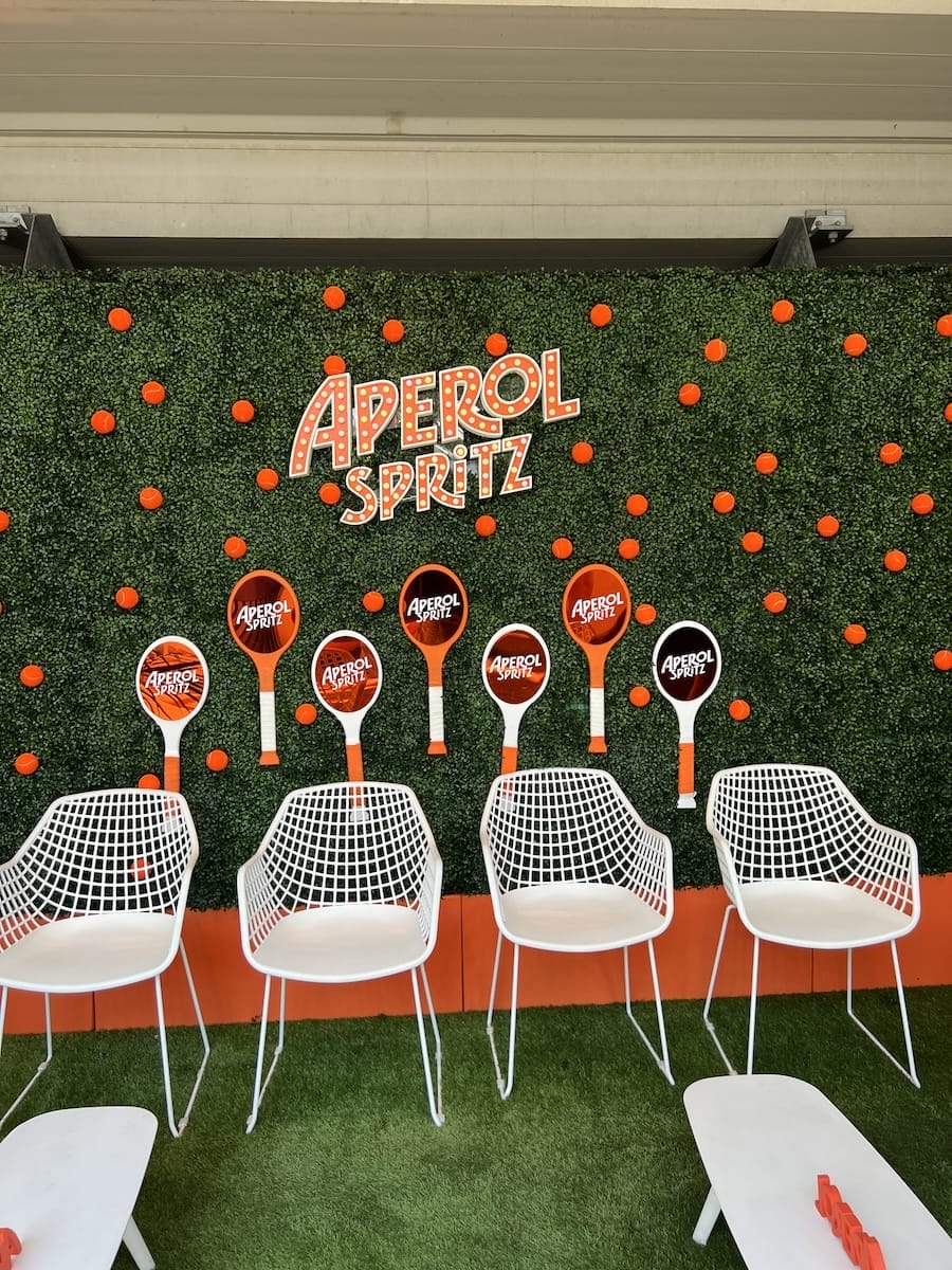 Aperol Spritz bar and photo op at US Open