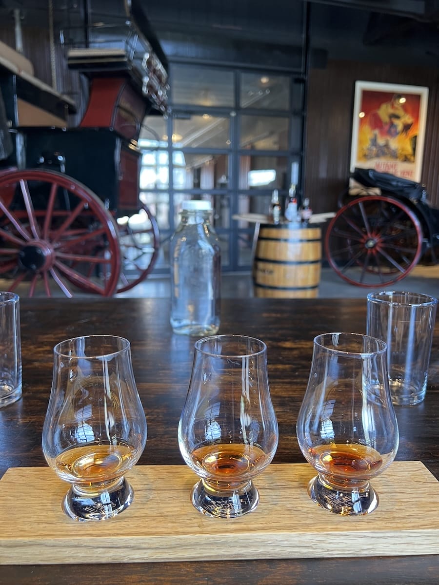 Bourbon tasting in a barn