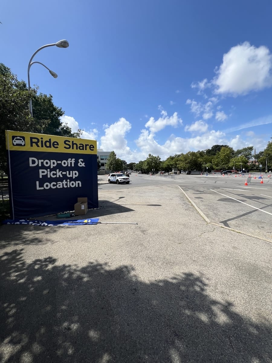 Ride share parking lot