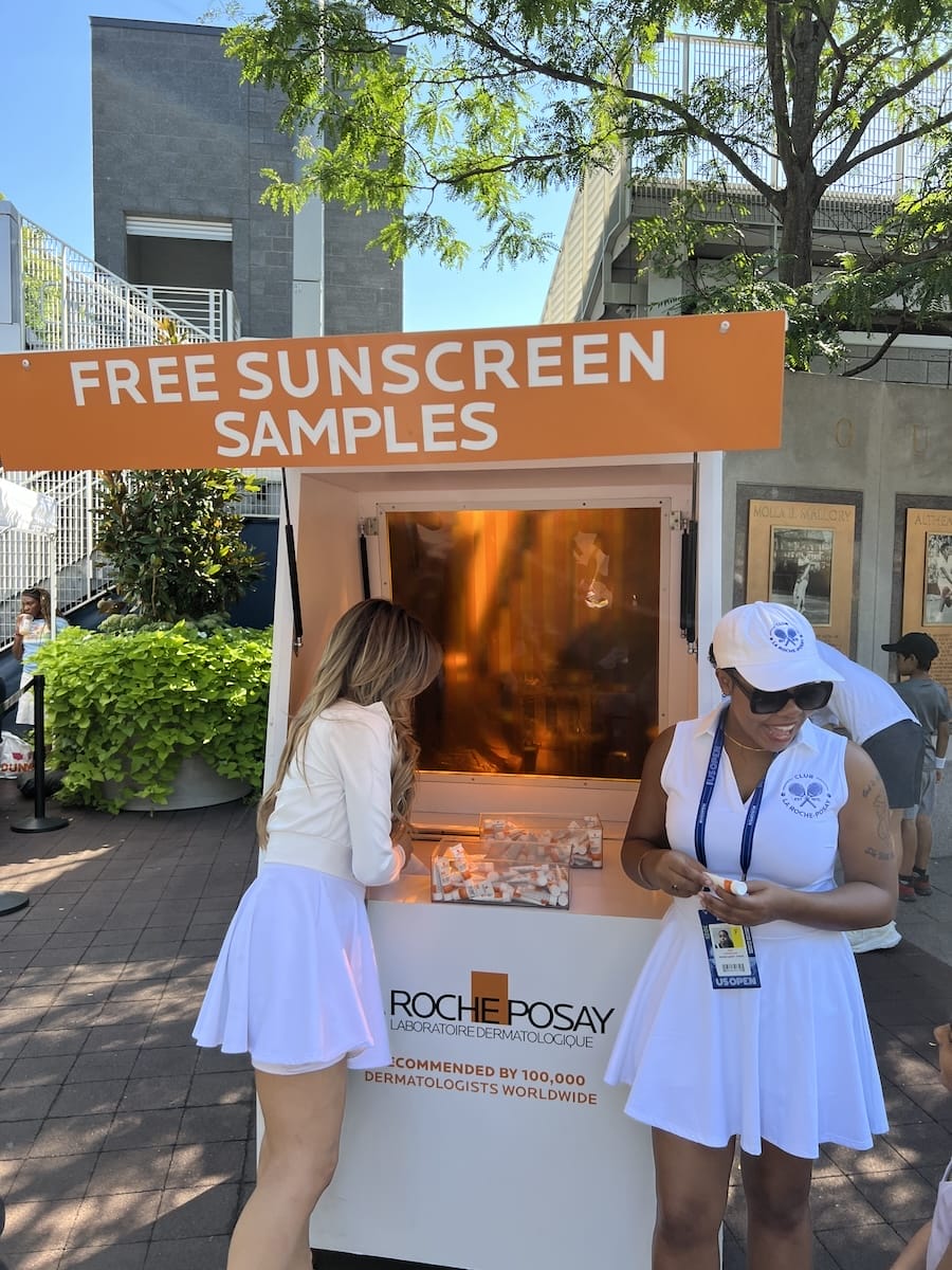 La Roche Posay sunscreen samples at US Open
