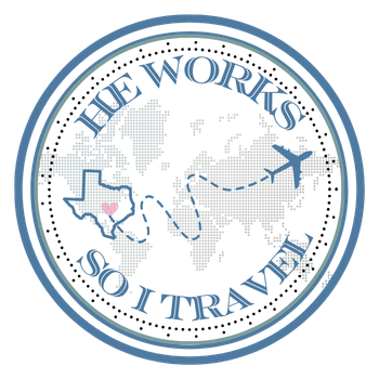 He Works So I Travel logo
