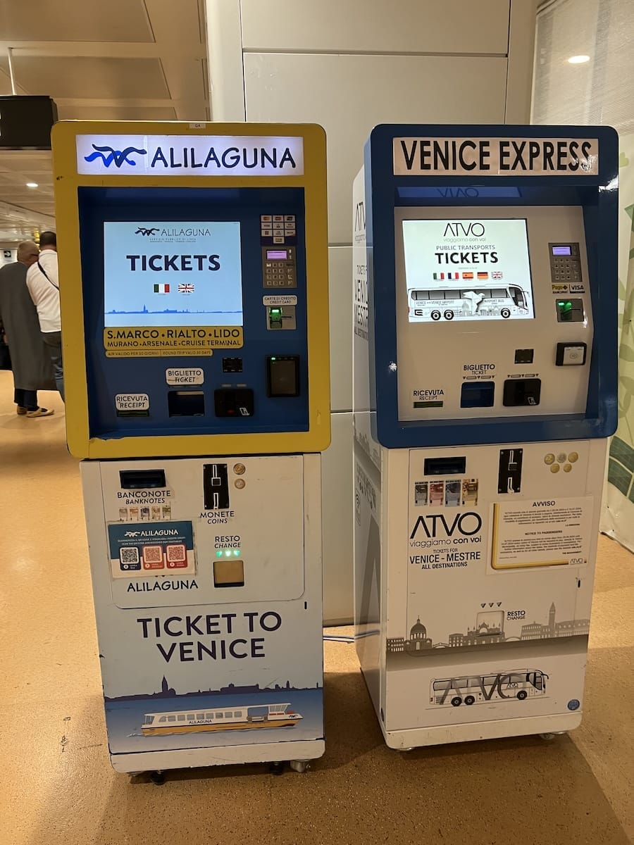 Alilaguna ticket kiosks in Venice Marco Polo