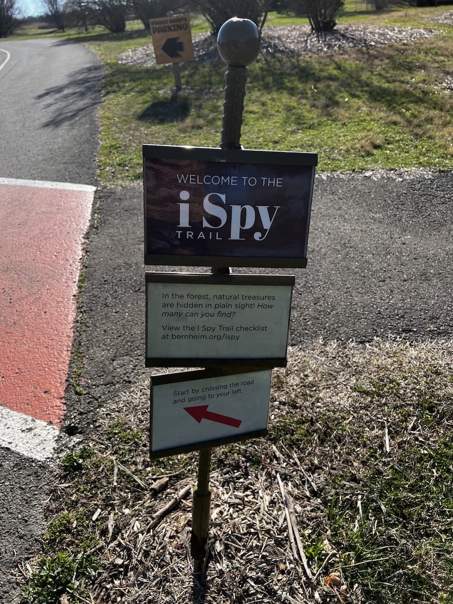 I Spy nature trail sign