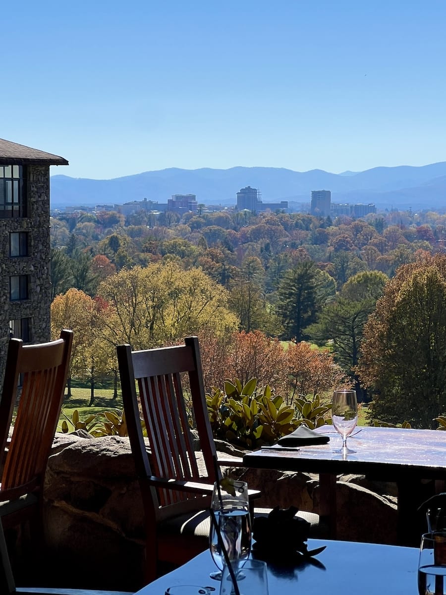 lunch with a view on outdoor patio at Omni Grove