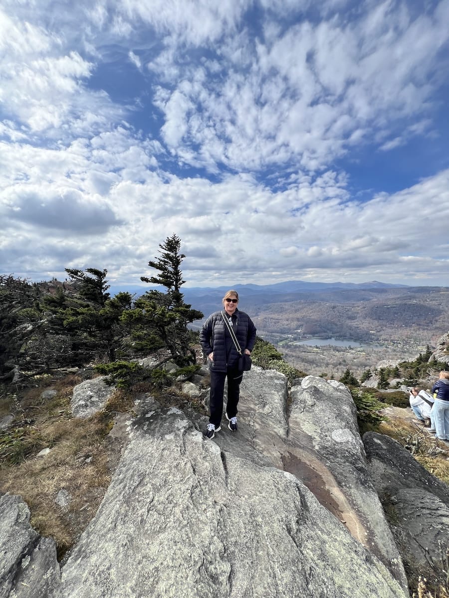 Michele on top of mountain in NC