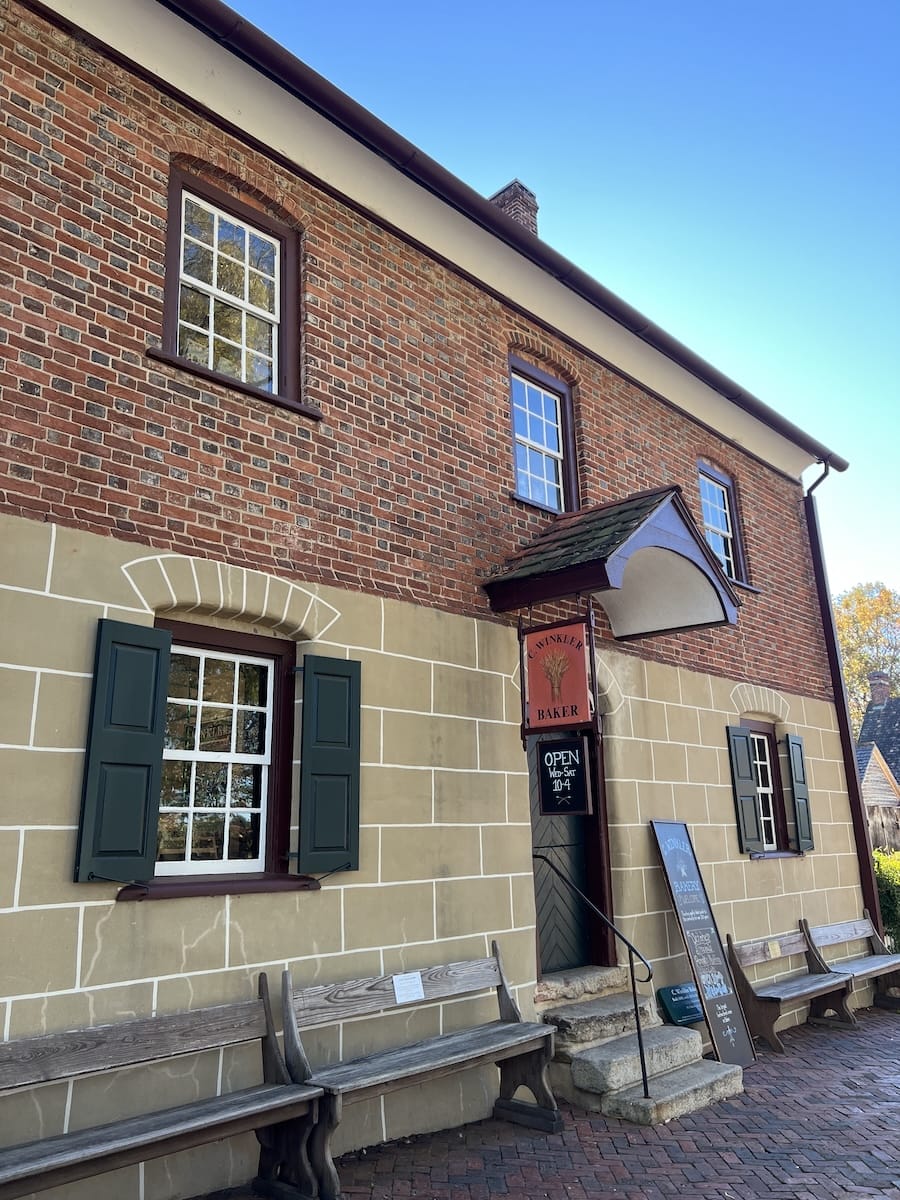 Winkler Bakery entrance in Old Salem